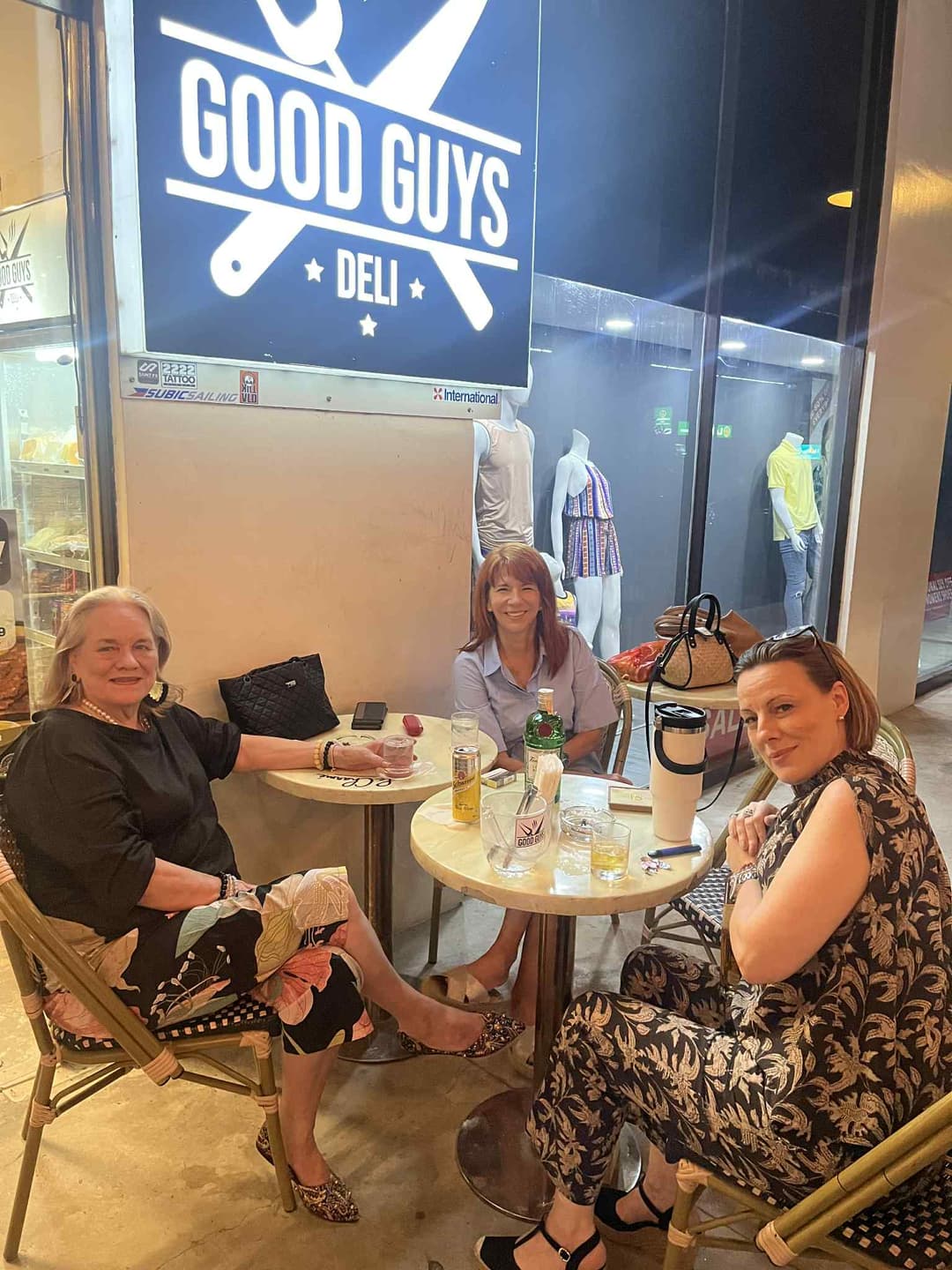 Customer enjoying sausages